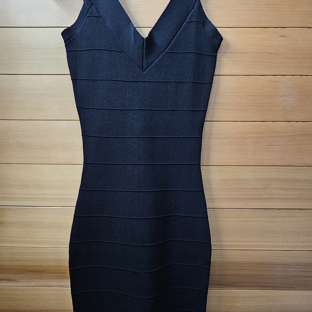 Guess Black V-Neck Mini Dress